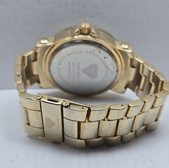 Mens Techno Trend Gold Tone 48mm BLING Crystals Rhinestone Watch New Battery - Picture 8 of 11